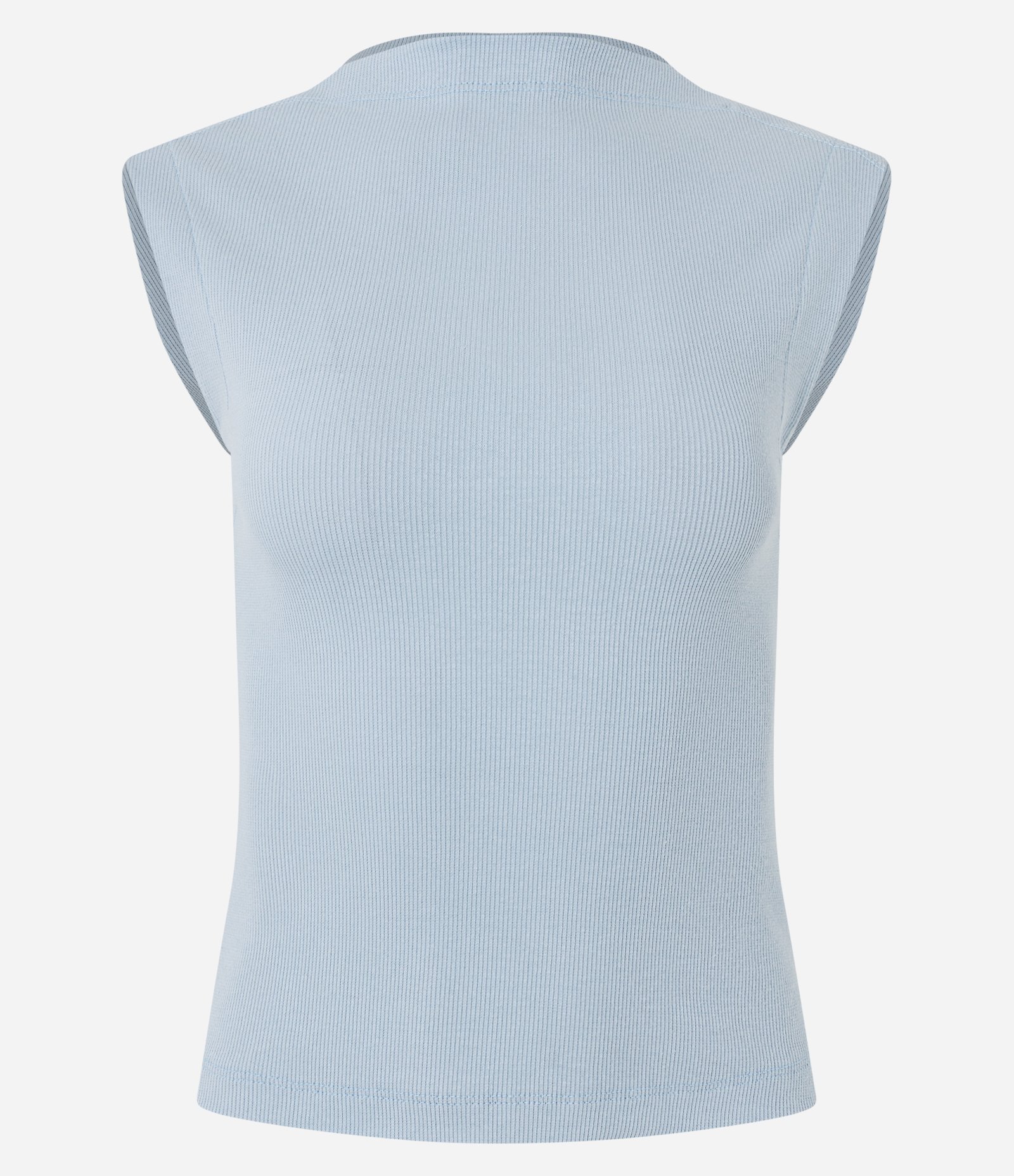 Blusa em Algodão com Gola Canoa Azul Claro 5
