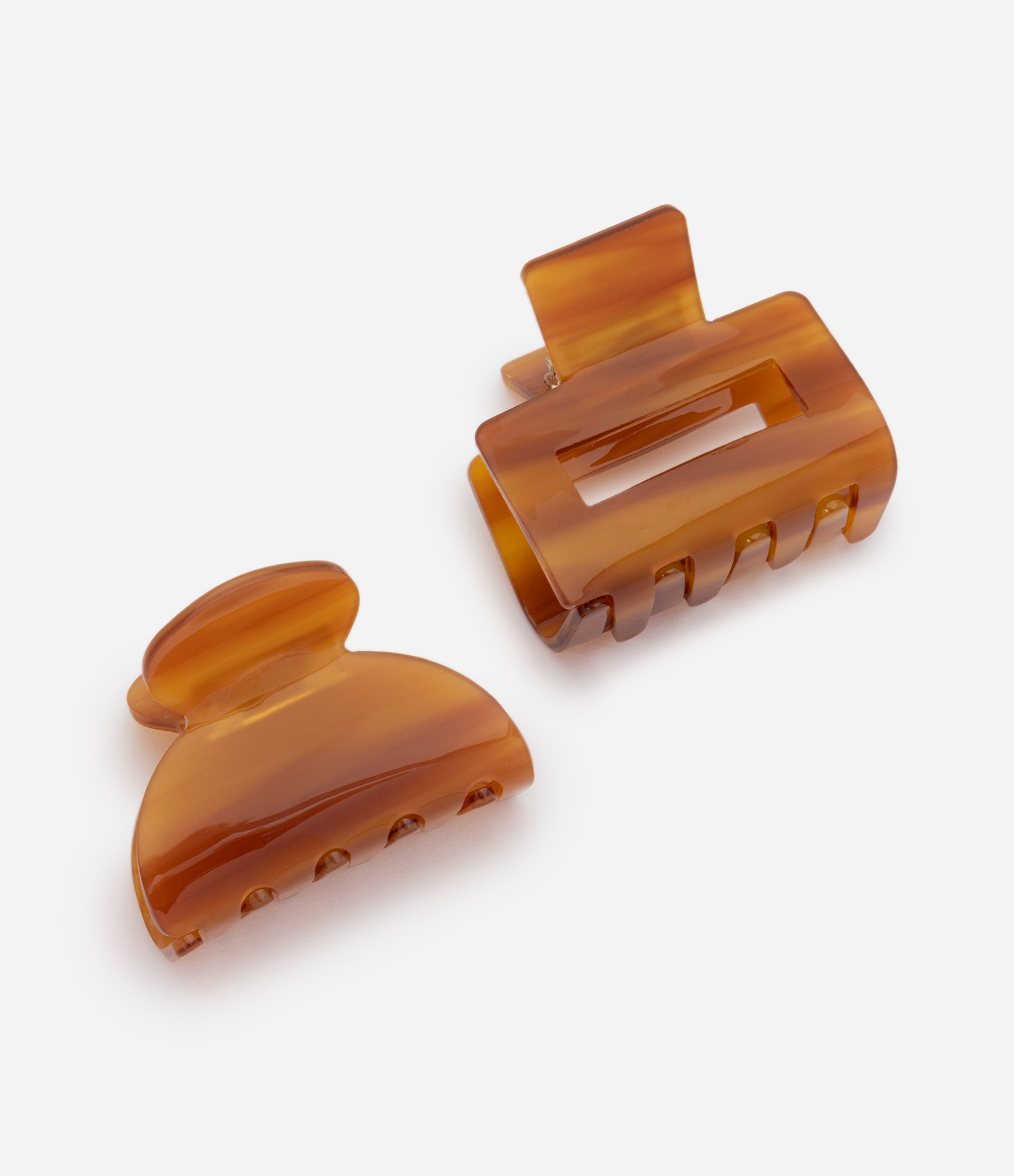 Kit de 02 Piranhas de Cabelo com Formatos Geométricos Marrom 1