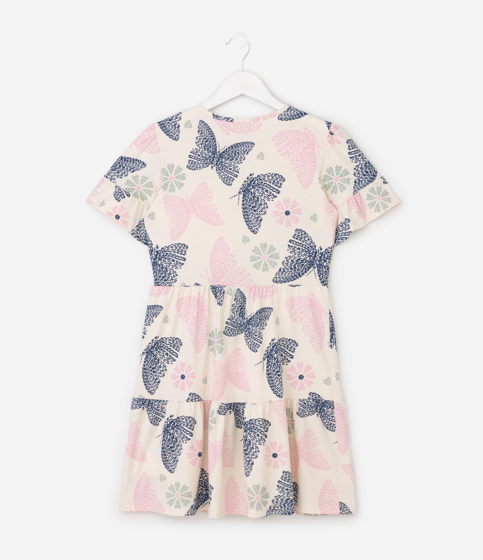 Vestido Infantil com Estampa Borboletas e Recorte Marias – Tam 5 a 16 Anos Off White 2