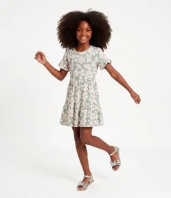 Vestido Marias Infantil com Estampa Floral e Recorte – Tam 5 a 16 Anos