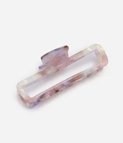 Piranha de Cabelo Retangular com Efeito Marmorizado