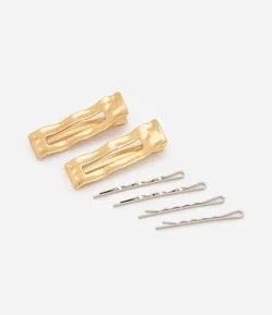 Kit de 06 Presilhas de Cabelo com Grampos