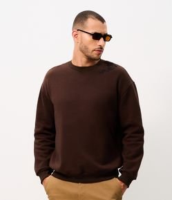 Moletom Relaxed com Detalhe Floral