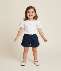 Blusa Comfort Infantil com Bordado Borboleta – Tam 1 a 6 Anos
