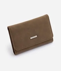 Carteira Envelope Média em Suede