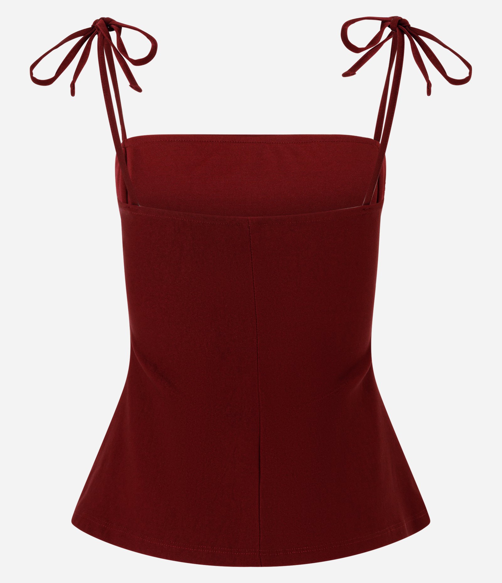 Blusa Peplum em Bengaline com Amarração nos Ombros Vinho 6