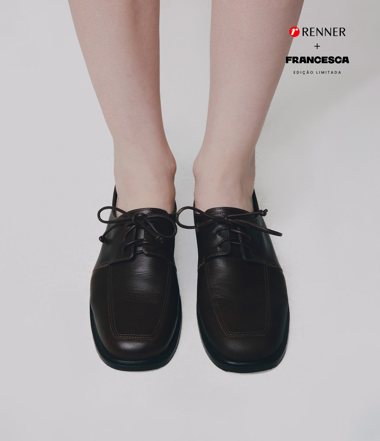 Mocassim em Couro com Bico Quadrado Marrom 1