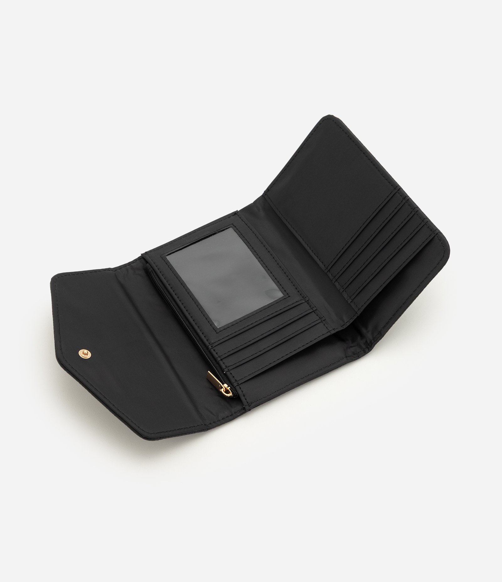 Carteira Envelope em PU com Tampa em V Preto 5