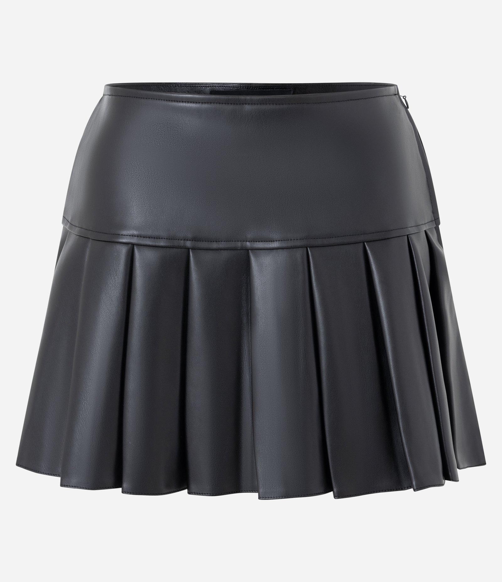 Short Saia Em PU Cintura Alta Preto 5