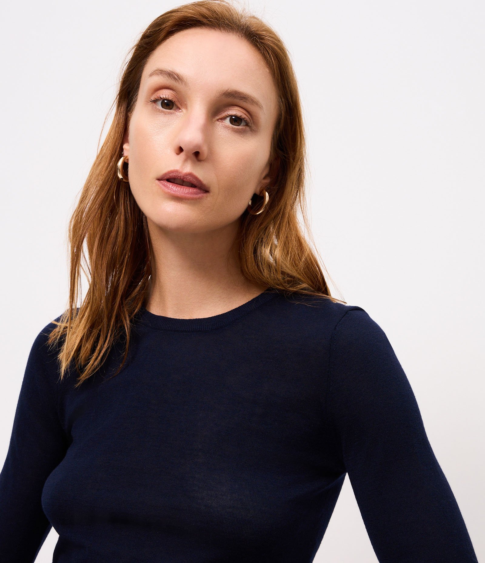 Blusa Justa Alongada em Tricô Azul 3