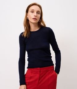 Blusa Justa Alongada em Tricô