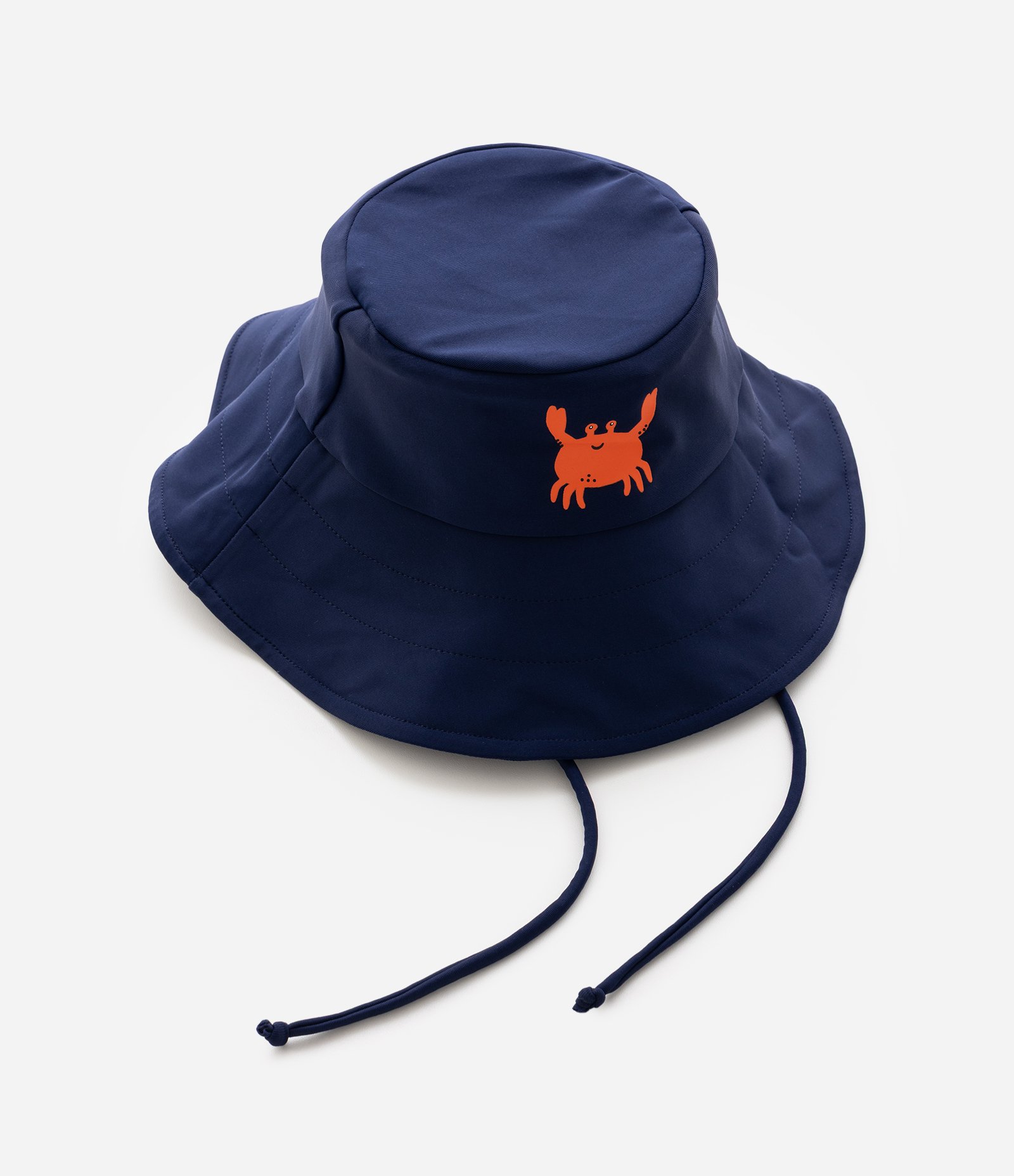 Conjunto Praia Infantil UV Listrado com Sunga Estampa Caranguejos e Chapéu - Tam 1 a 12 Anos Azul 4