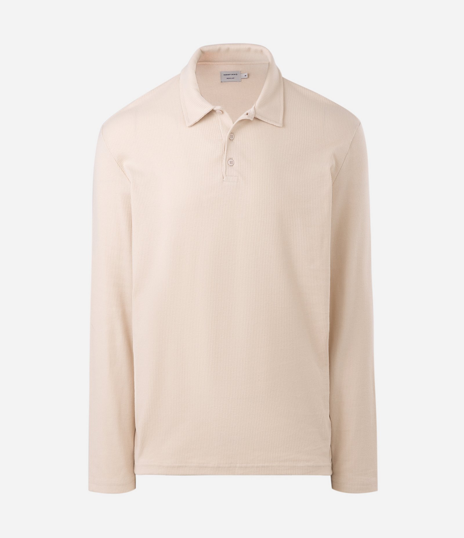 Camiseta Polo em Algodão Texturizado Bege 5