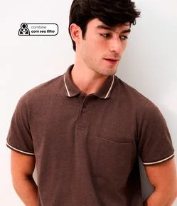Polo Piquet com Bolso Masculina