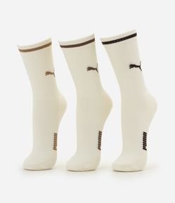 Kit 3 Meias Cano Alto Algodão Puma