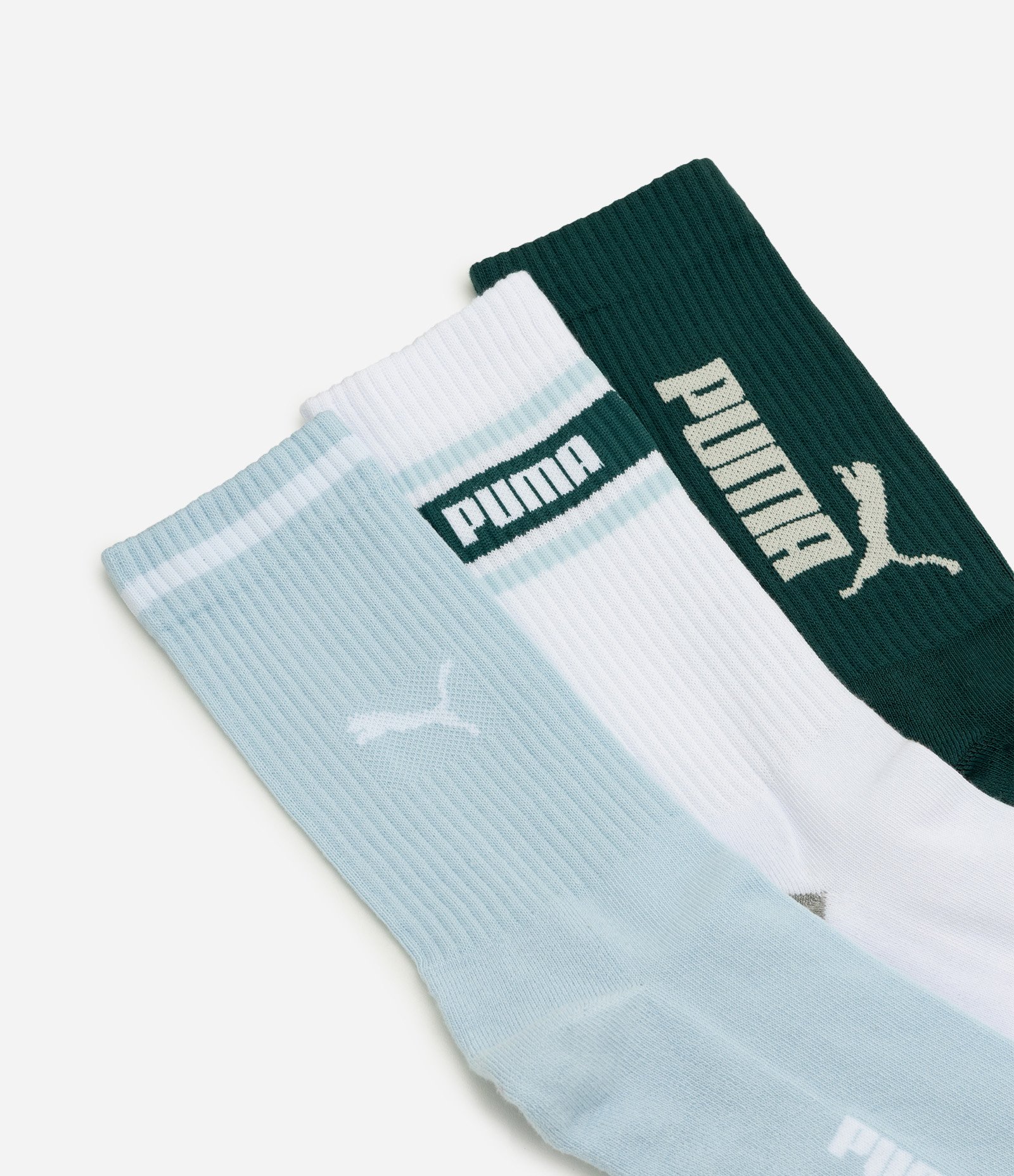 Kit 3 Meias Cano Alto Algodão Puma Azul 4