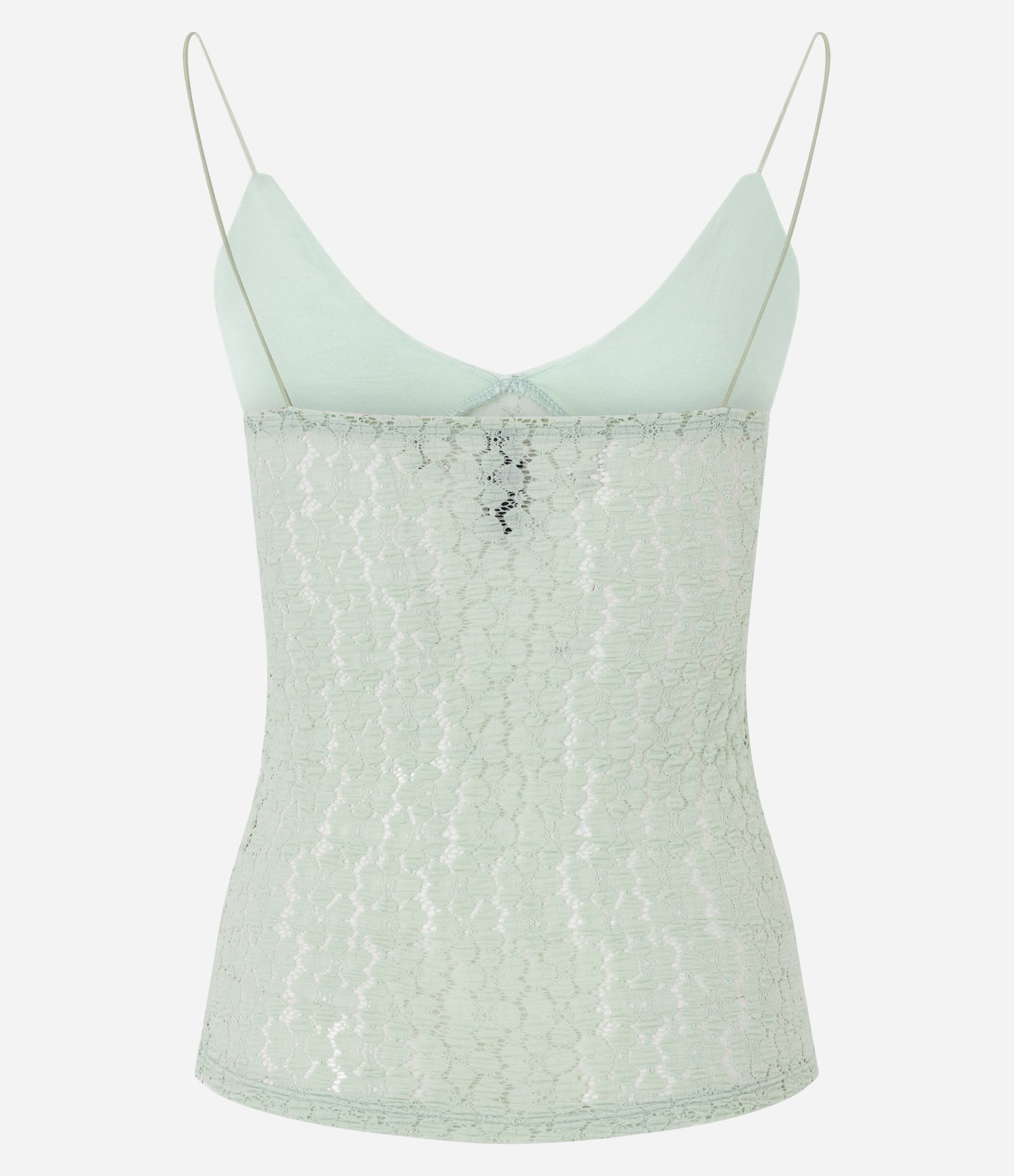 Blusa Alcinha em Renda Texturizada com Decote V Verde 3