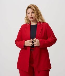 Blazer Alongado em Crepe Curve & Plus Size