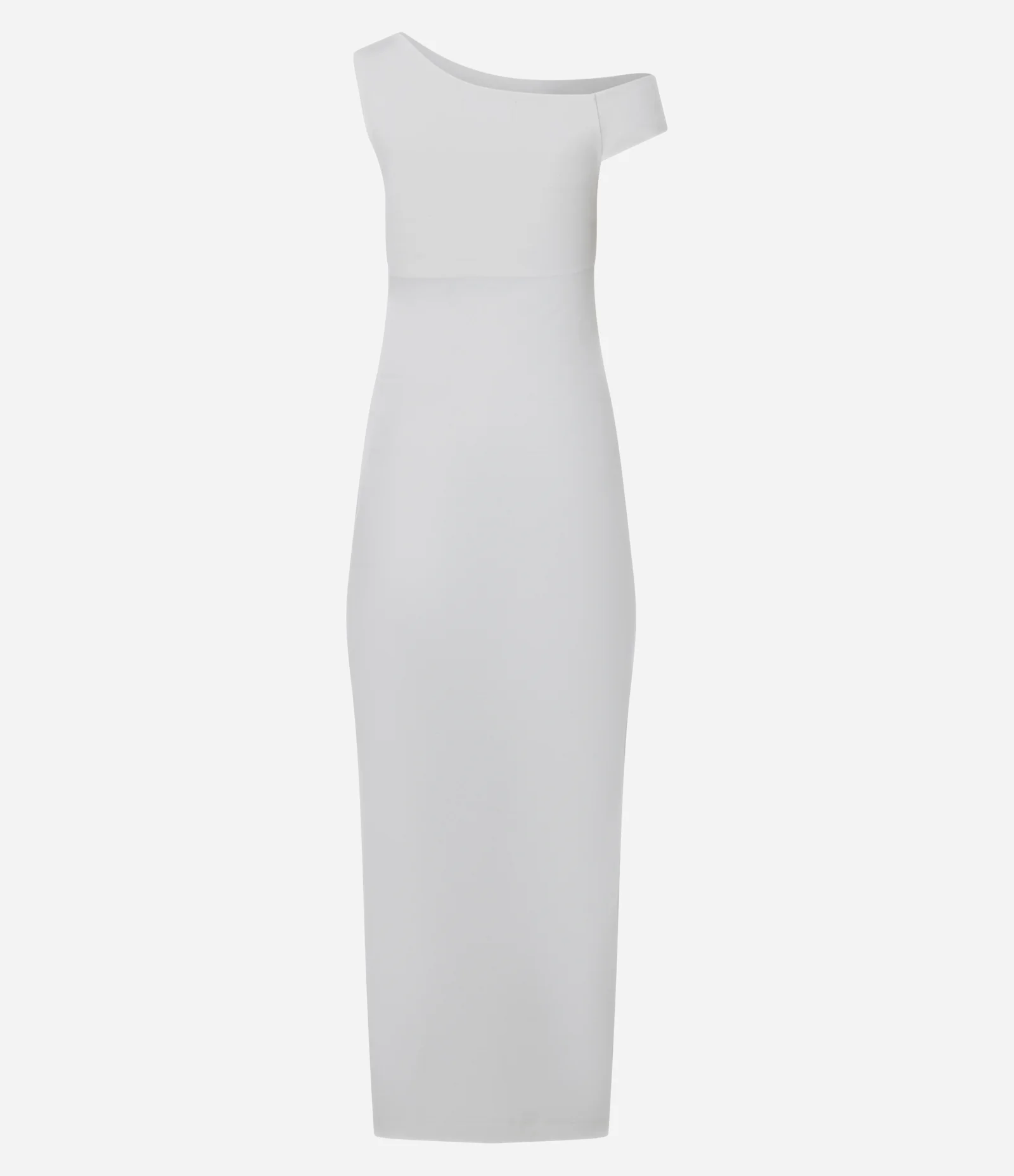 Vestido Midi em Cotton com Decote Ombro a Ombro e Drapeado Branco 2