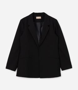 Blazer Alongado em Crepe sem Botão Curve & Plus Size