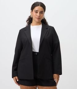 Blazer Alongado em Crepe sem Botão Curve & Plus Size
