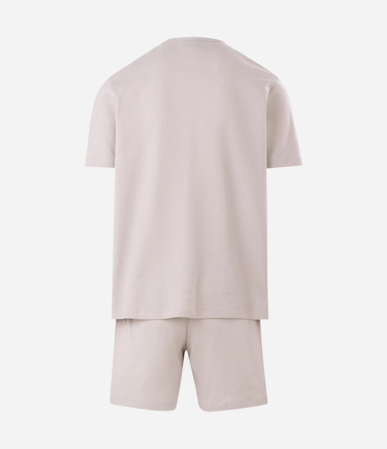 Pijama Curto com Textura Waffle e Bolso Cinza 2