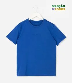 Camiseta Infantil Comfort com Lettering Brasil em Relevo – Tam 5 a 14 Anos