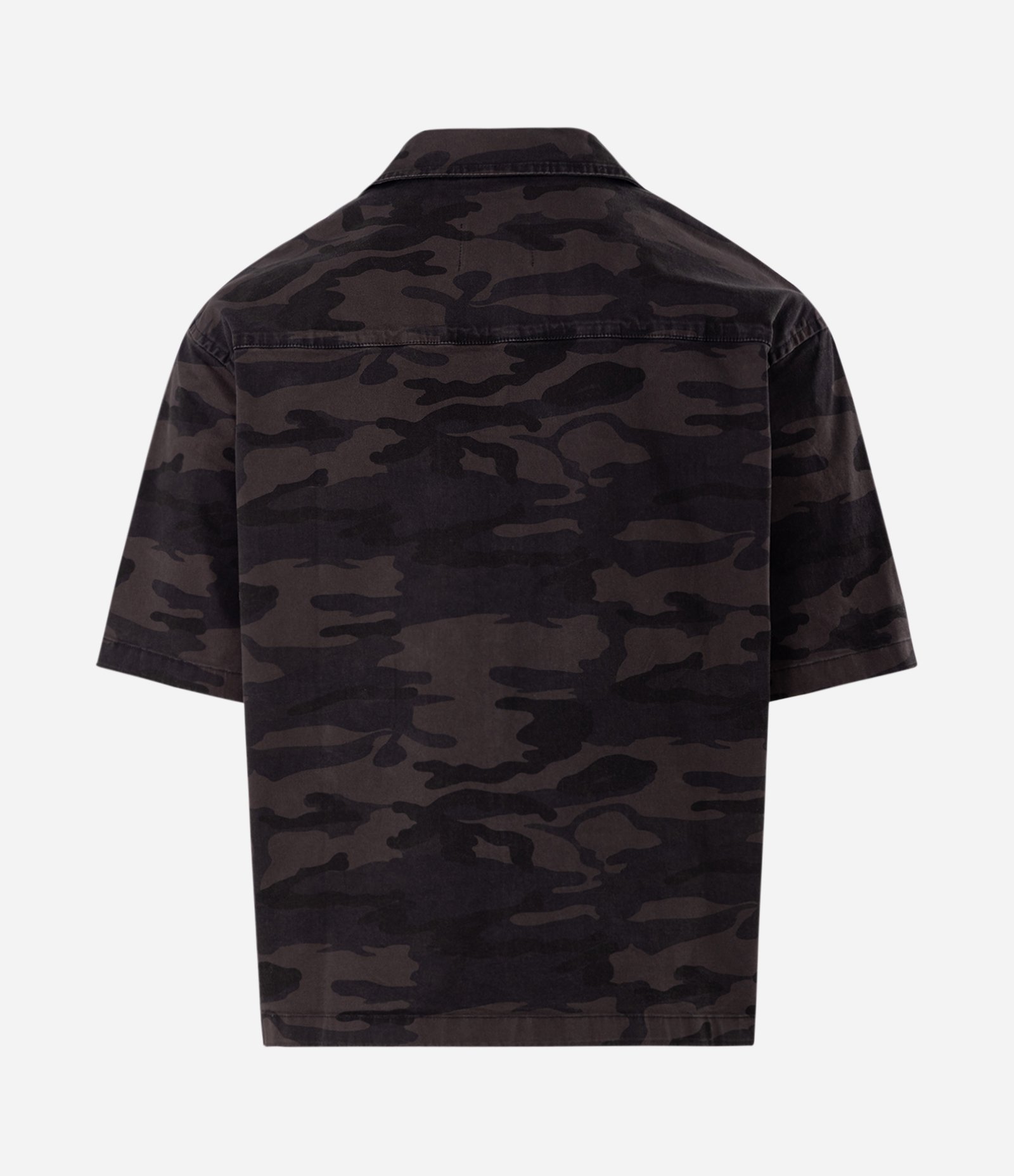 Camisa Boxy em Sarja Camuflada Preto 2