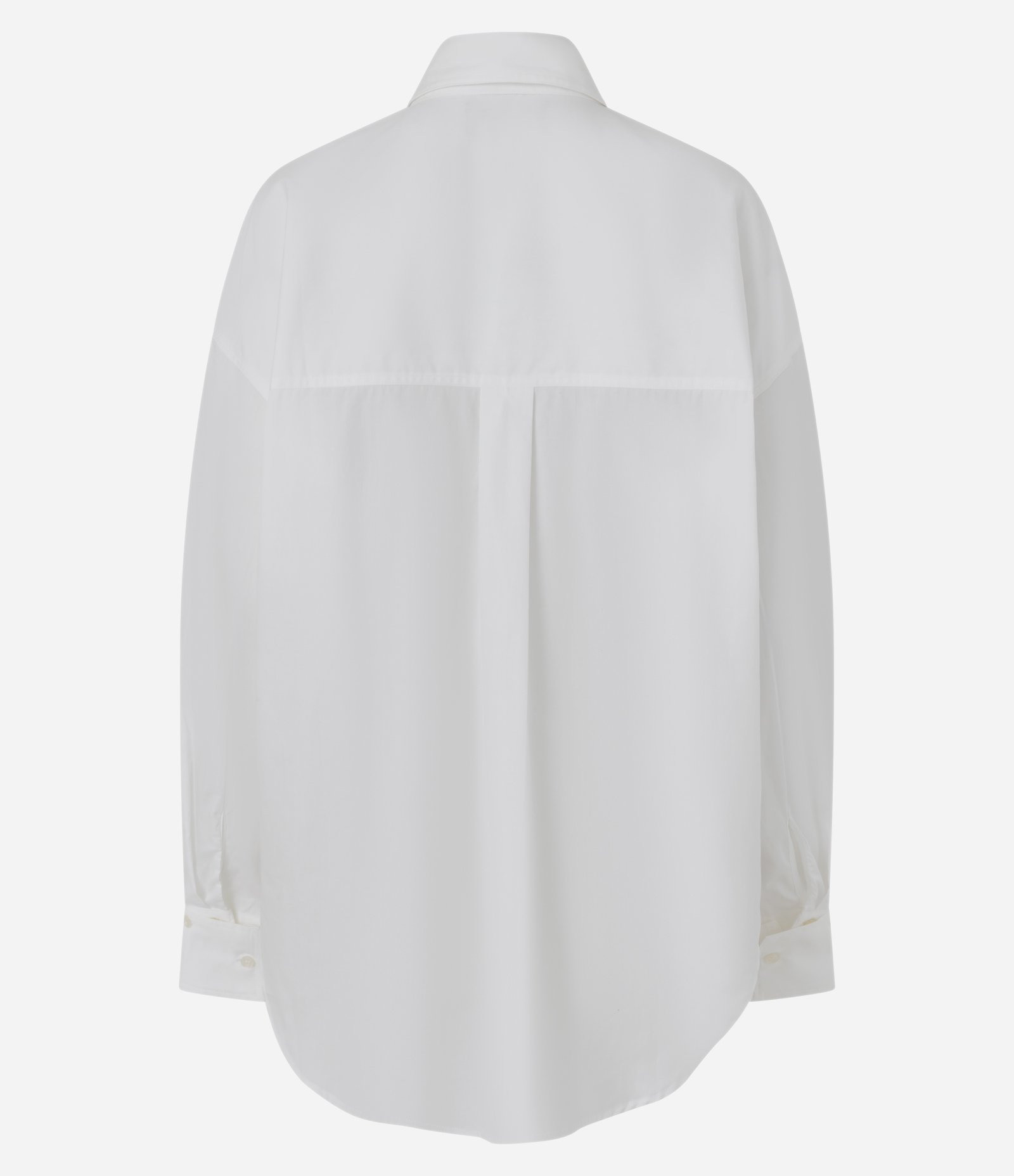 Camisa em Tricoline com Faixa Aplicada de Vista Frontal e Punhos Removíveis Branco 6