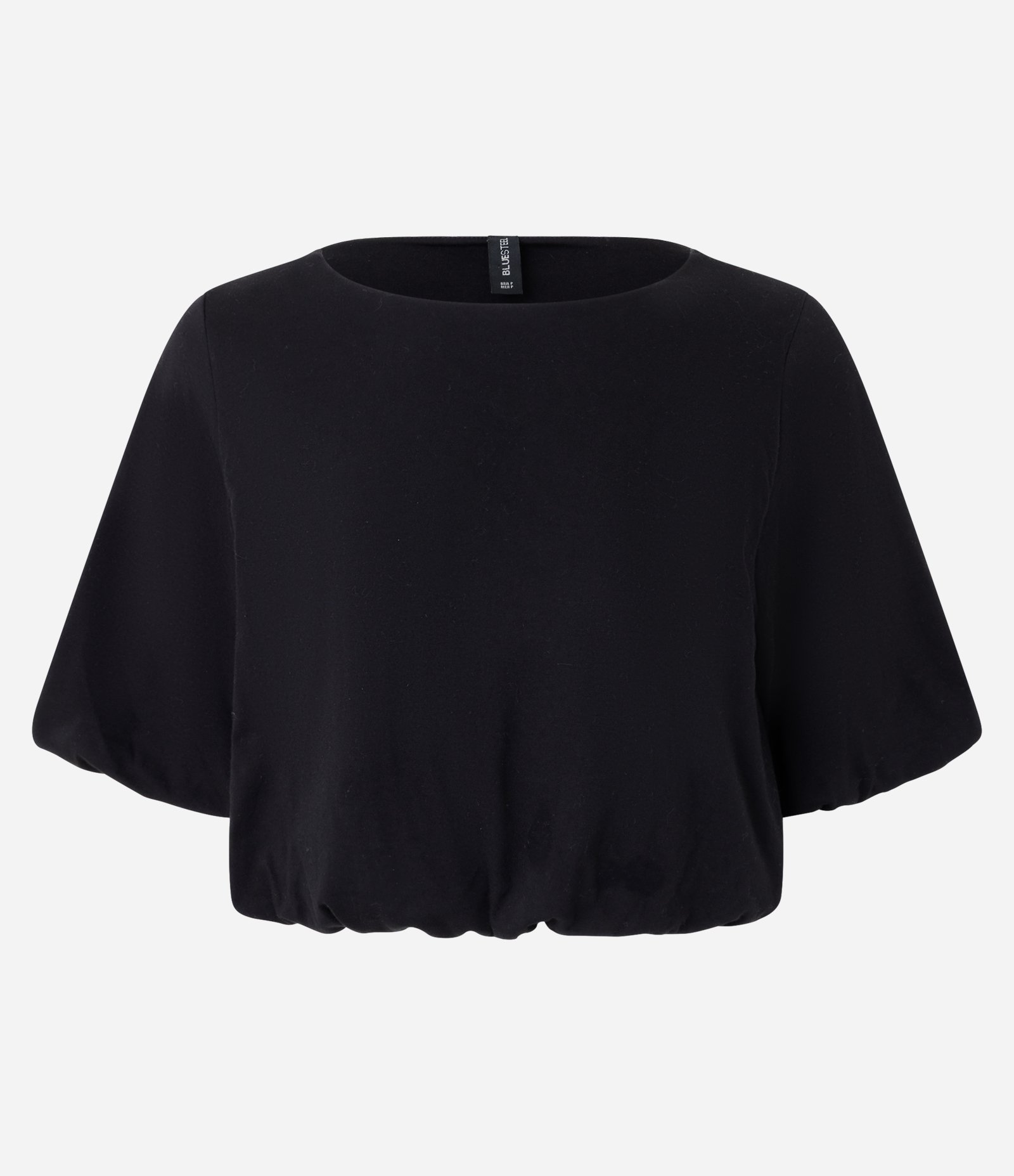 Blusa Cropped Balonê em Algodão Preto 5