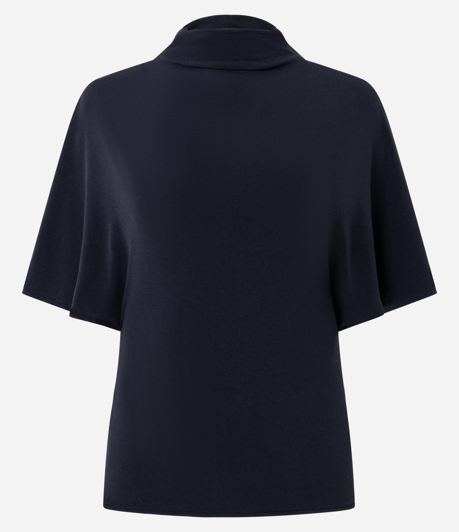 Blusa Ampla com Gola Alta e Mangas Curtas Preto 1