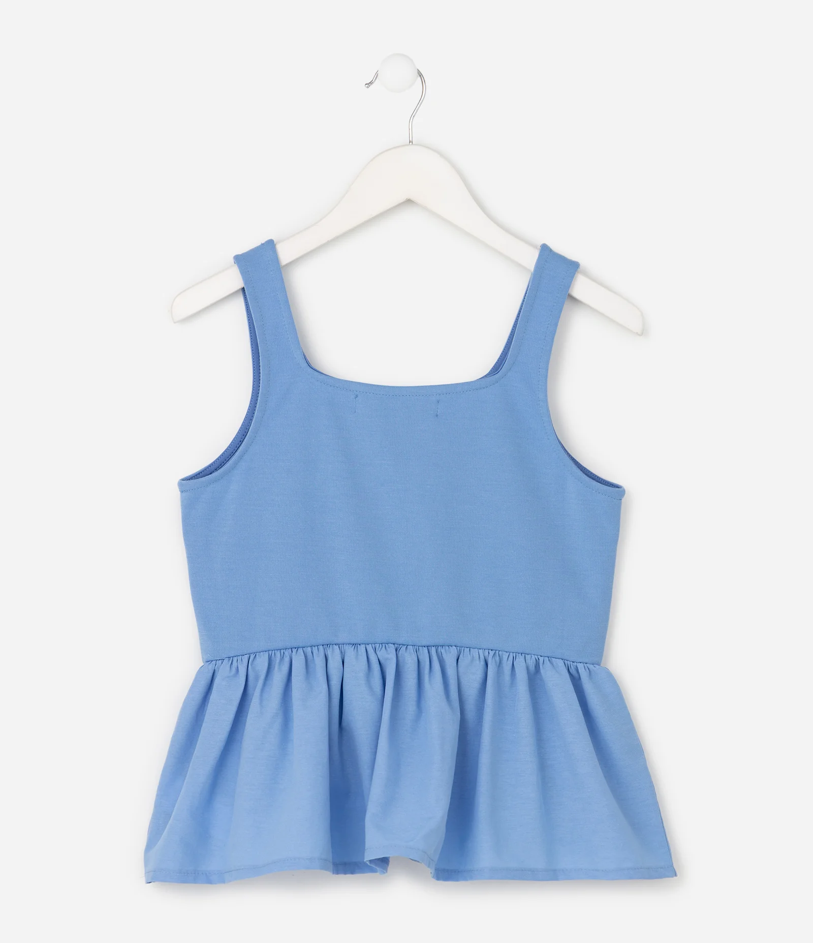 Blusa Peplum Infantil com Babado na Barra - Tam 5 a 16 Anos Azul 4