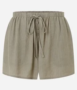 Saída de Praia Short em Viscose com Bolso e Amarração