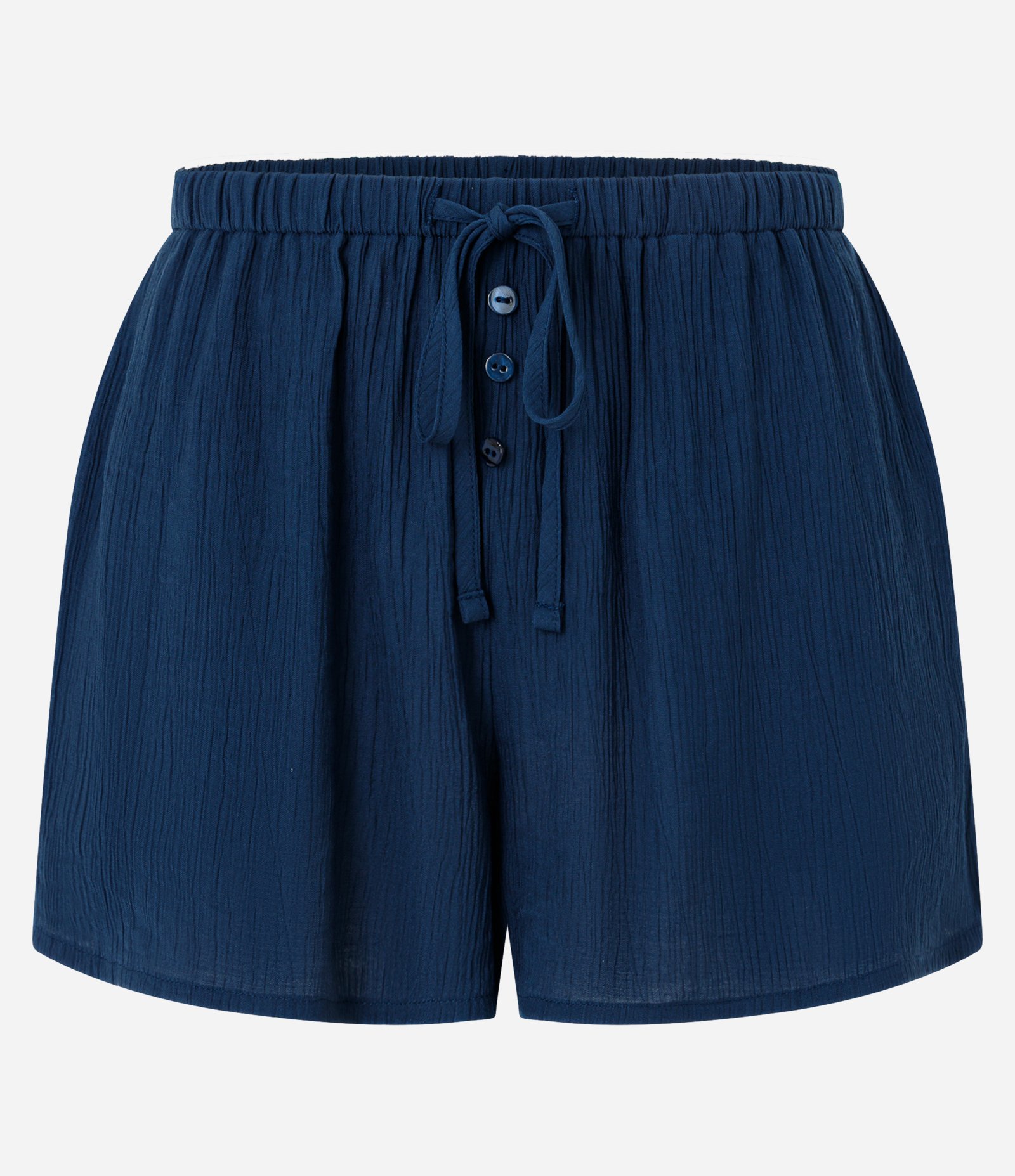 Saída de Praia Short em Viscose com Bolso e Amarração Azul 1