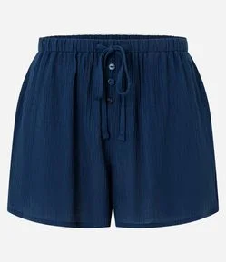 Saída de Praia Short em Viscose com Bolso e Amarração