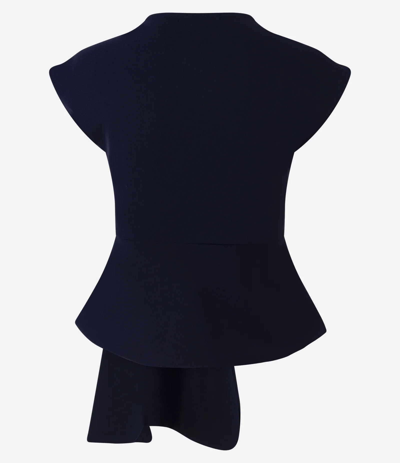 Blusa Peplum Assimétrica com Decote Transpassado Azul 7