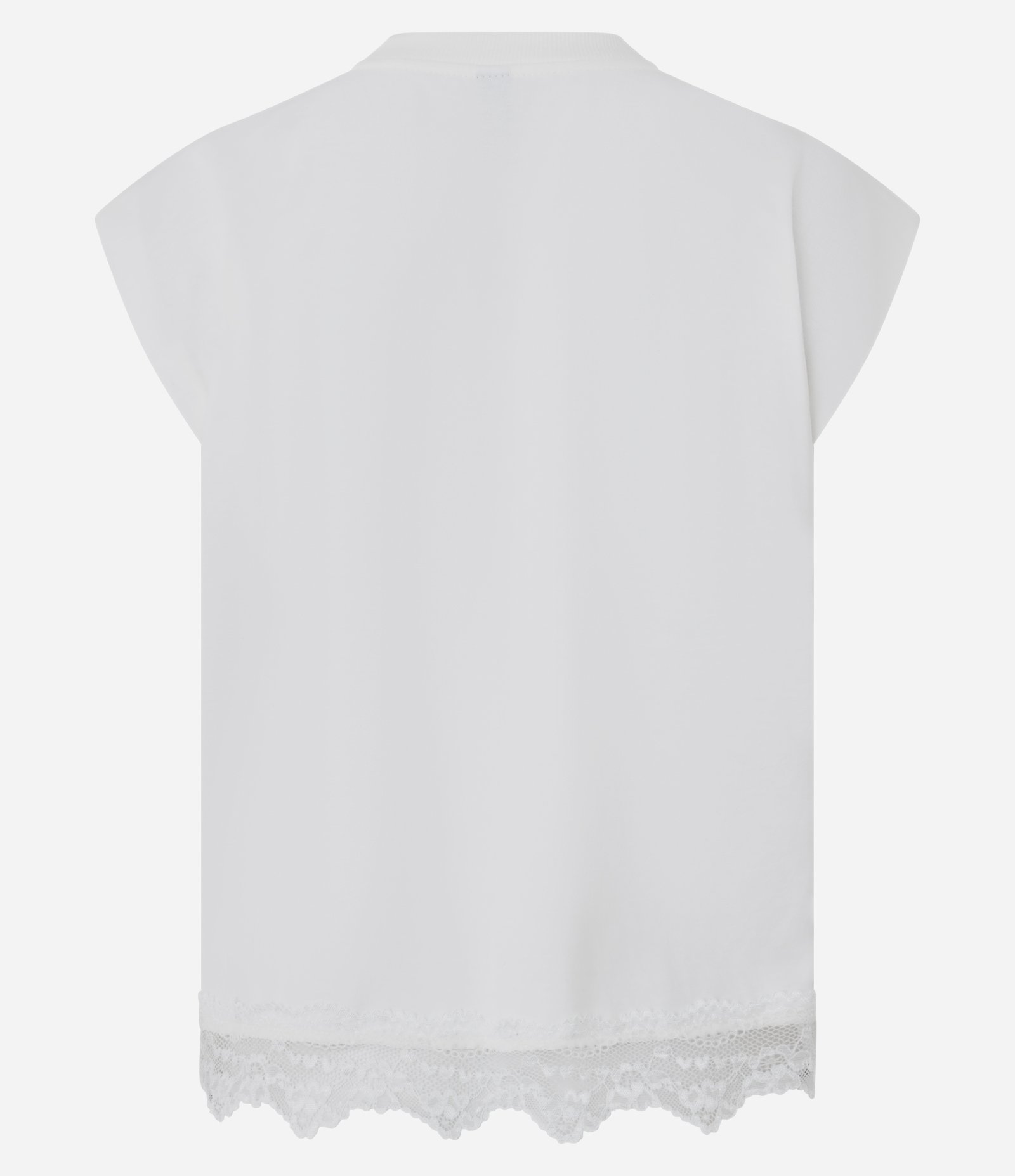 Blusa Muscle em Algodão com Estampa Butterfly Effect e Renda Branco 6