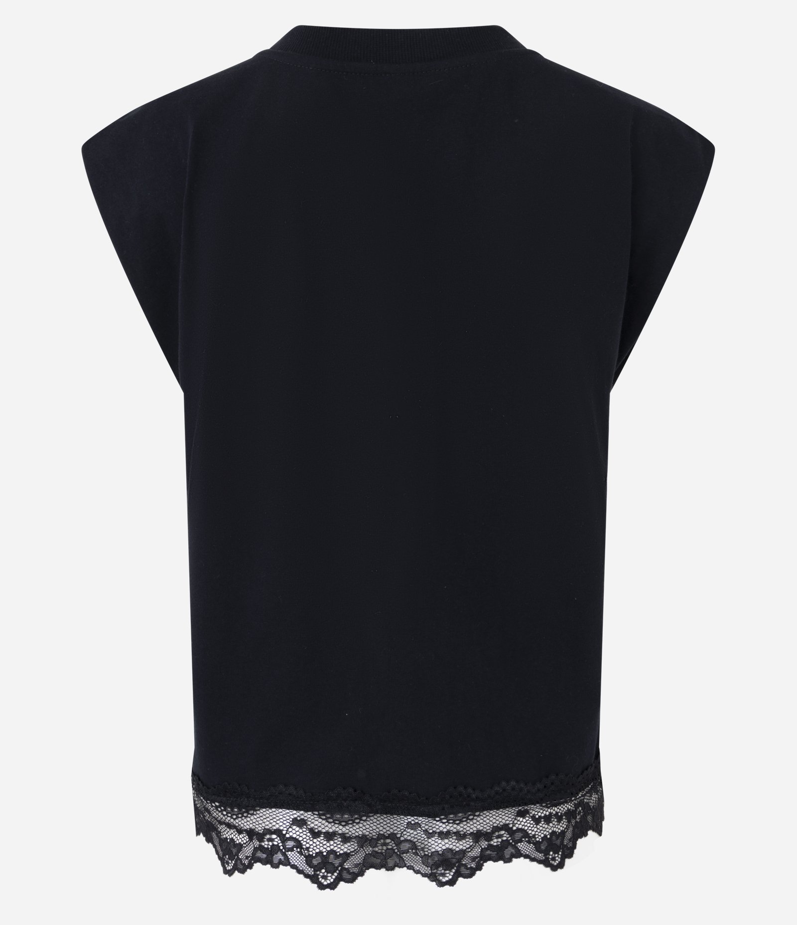 Blusa Muscle com Estampa Feminine Mystique e Barra Rendada Preto 8