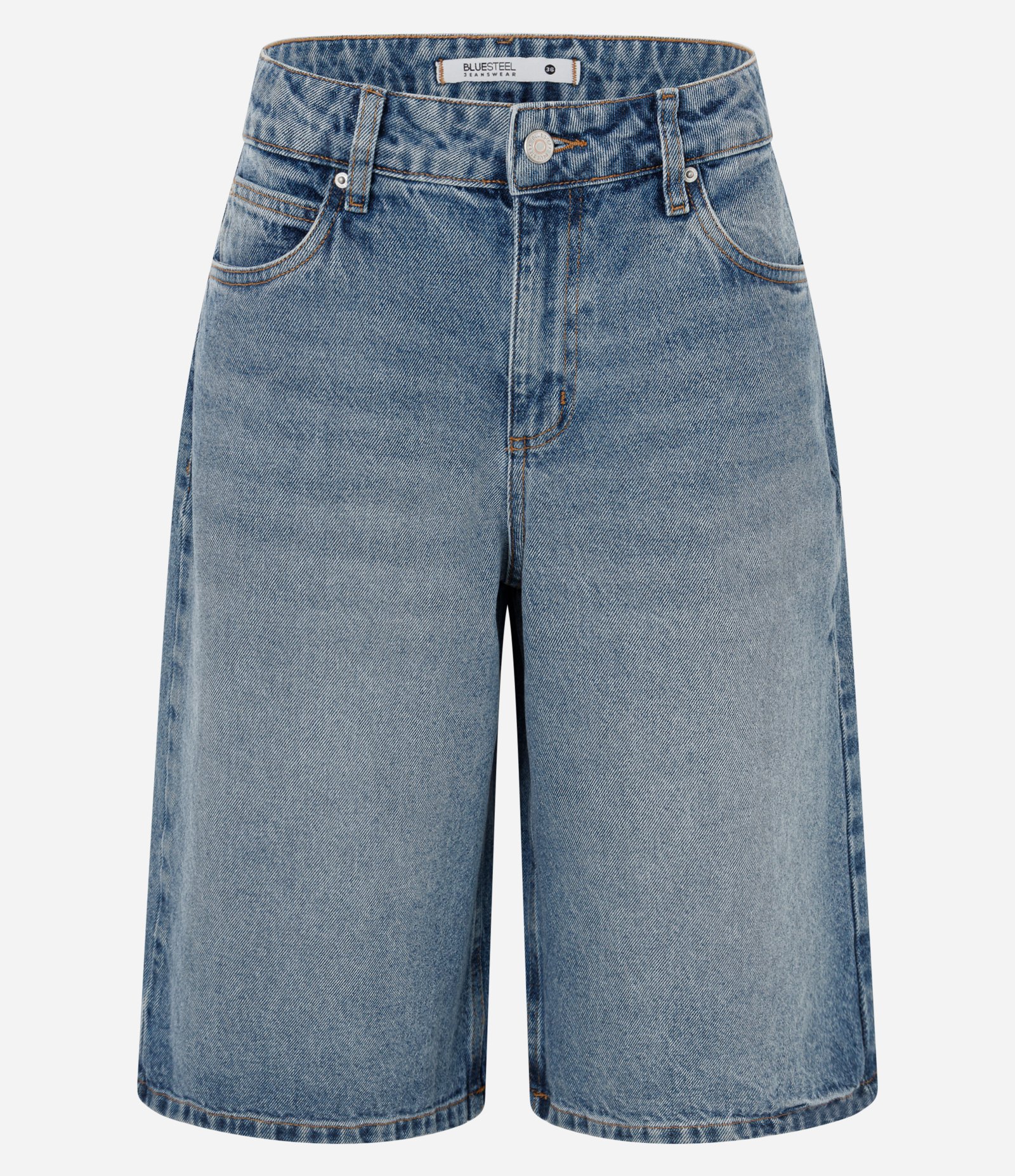 Bermuda Jorts Jeans com Cintura Baixa Azul Vintage 1