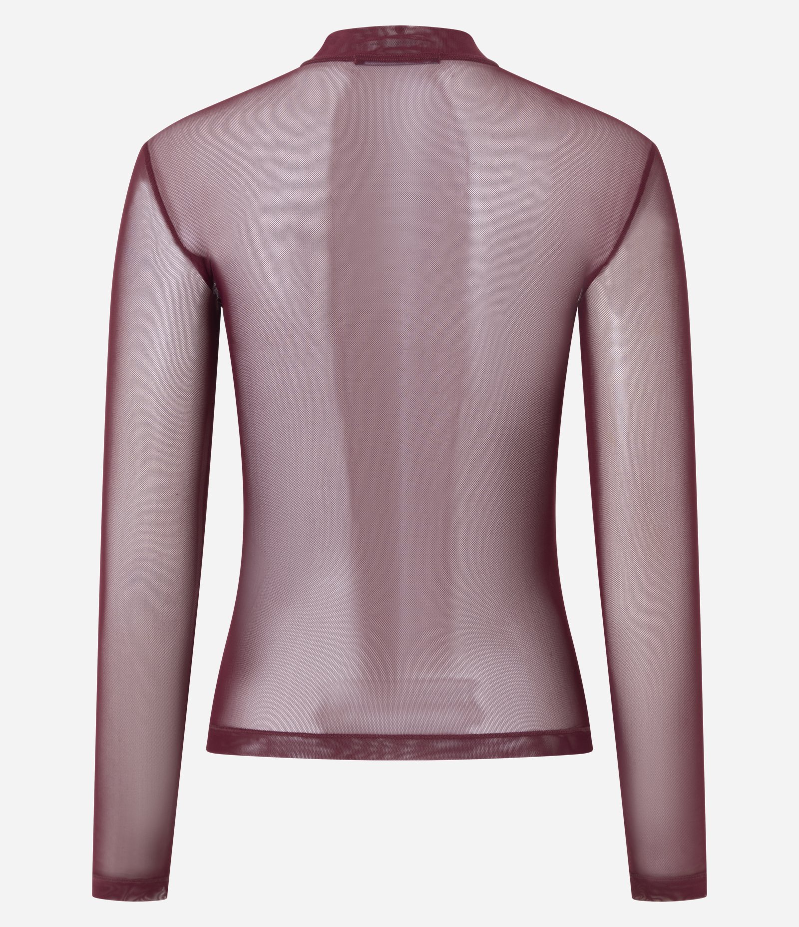 Blusa em Tule com Transparência e Golinha Alta Vermelho 7