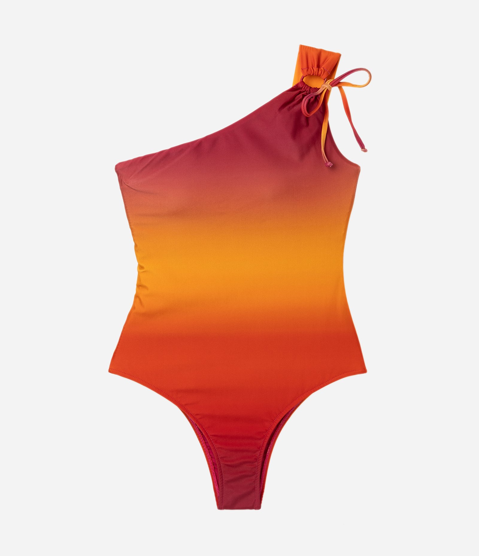 Maiô em Microfibra com Estampa Tie Dye e Ombro Único Rosa 4