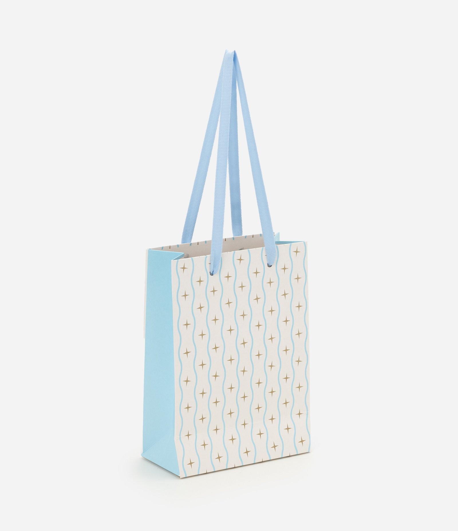 Embalagem de Presente Pequena com Estampa de Estrelas Azul 1