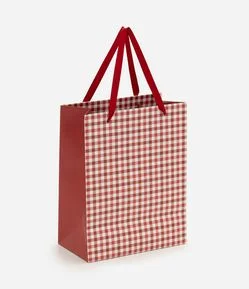 Embalagem de Presente Pequena com Padronagem Vichy