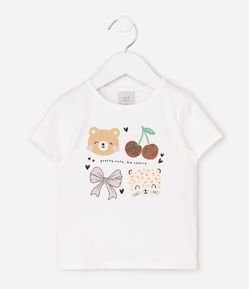 Blusa Infantil em Cotton com Estampa de Bichinhos - Tam 1 a 6 Anos