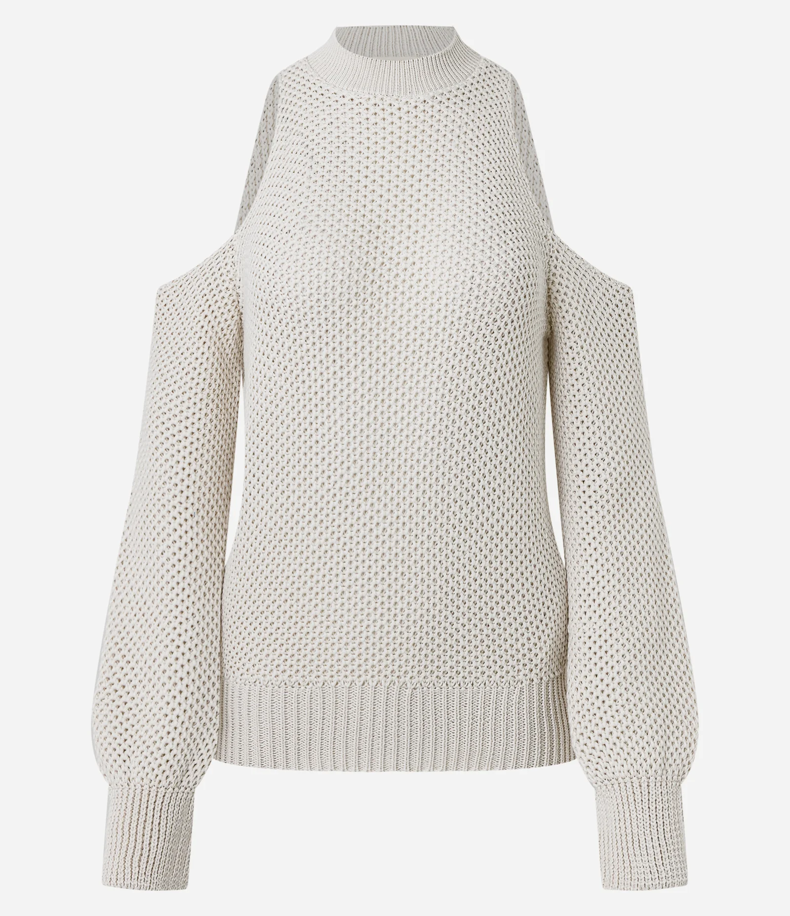 Blusa em Tricô com Ombros Vazados Bege 5