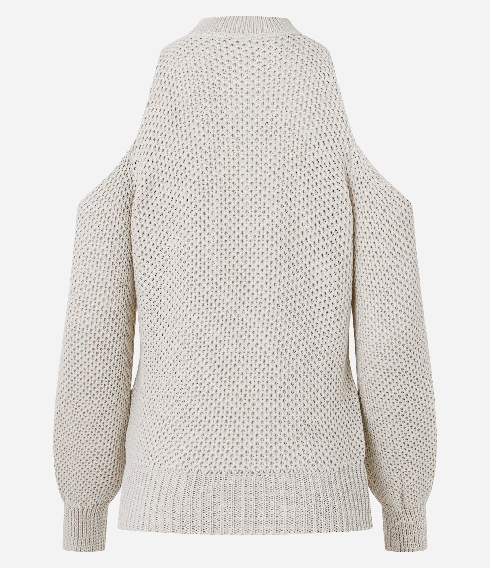 Blusa em Tricô com Ombros Vazados Bege 7