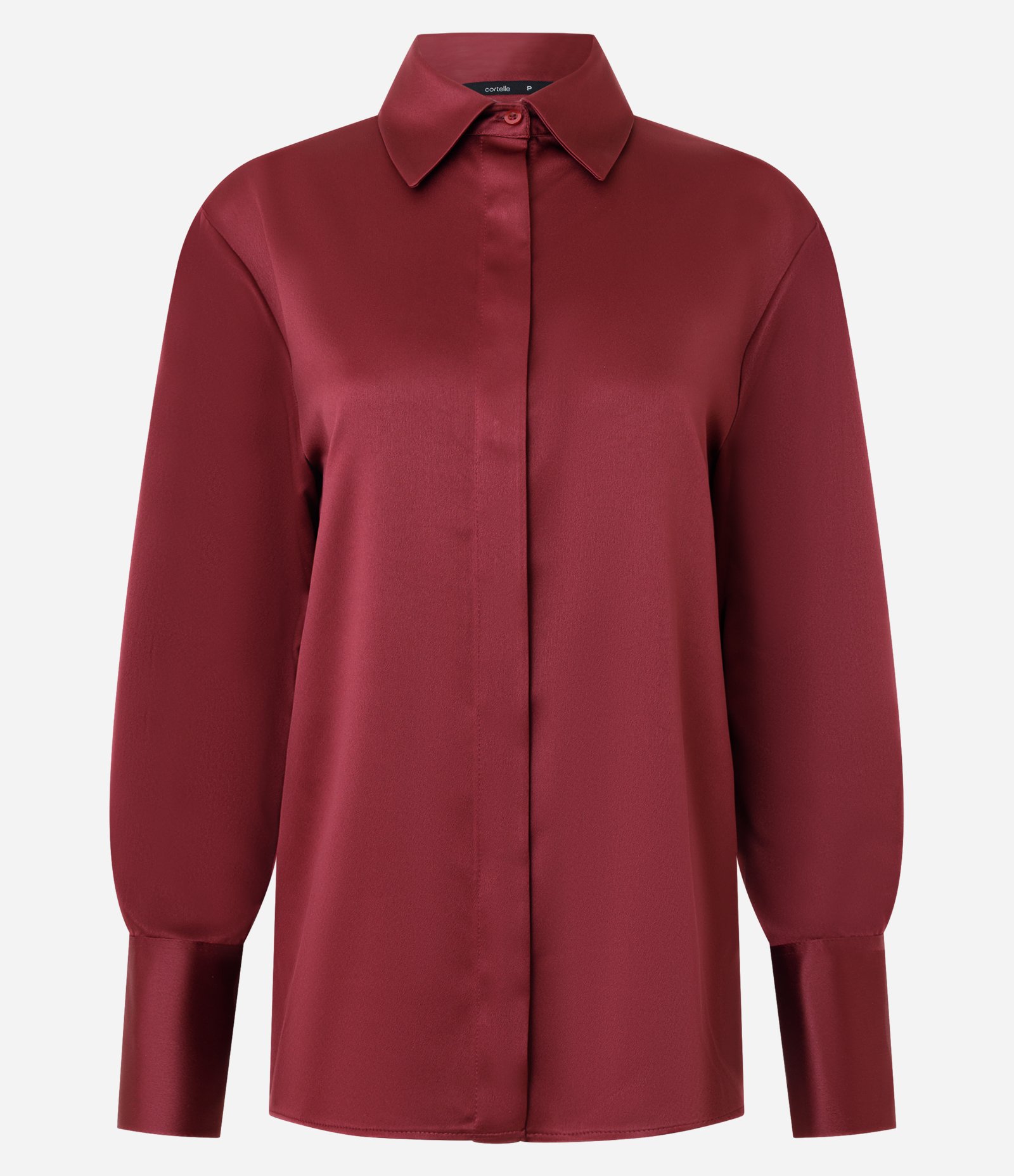 Camisa Acetinada com Punhos Largos Vermelho 5
