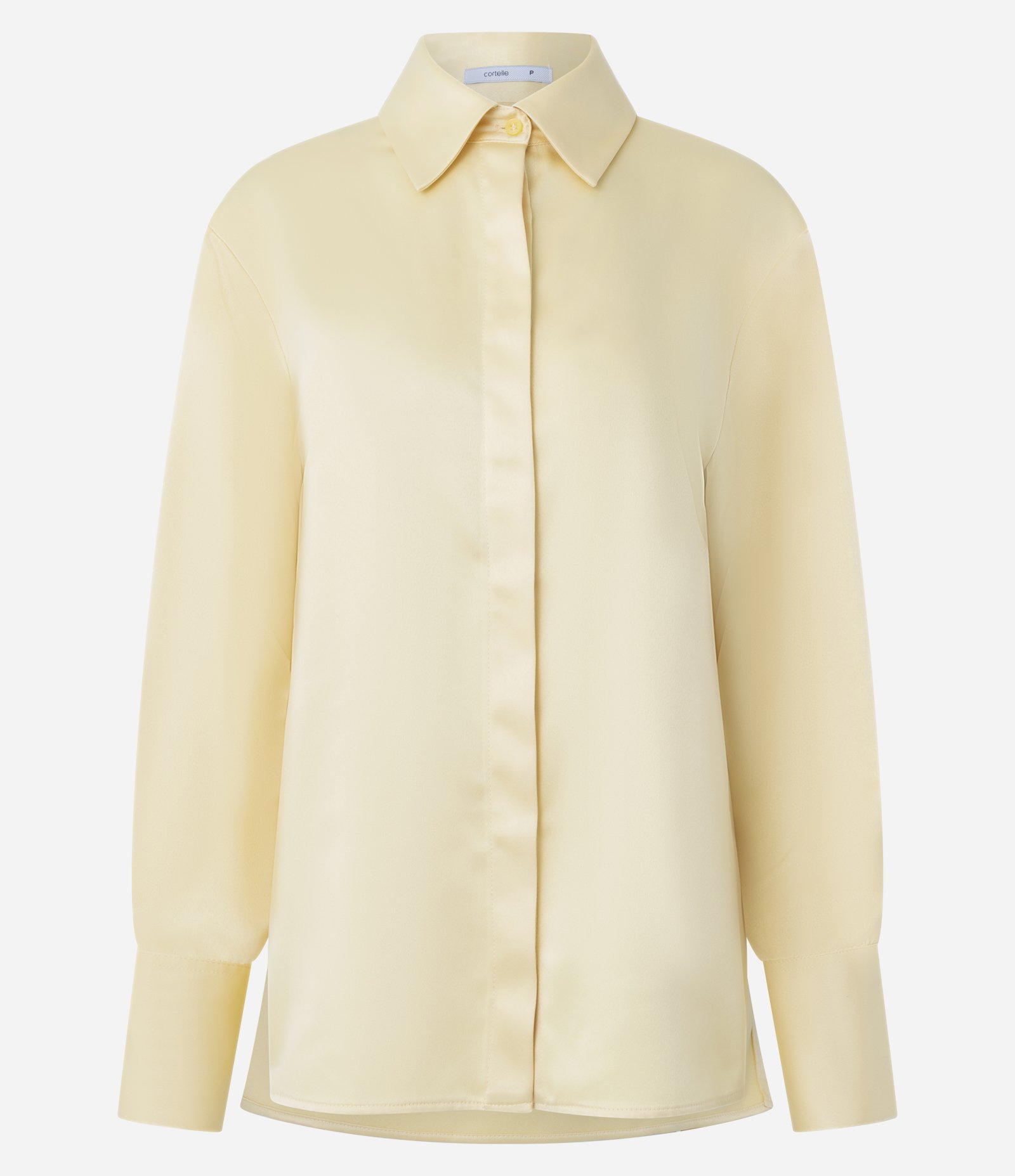 Camisa Acetinada com Punhos Largos Amarelo 5