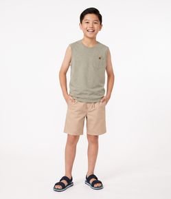 Regata em Algodão Flame com Bolso Infantil - Tam 5 a 14 Anos