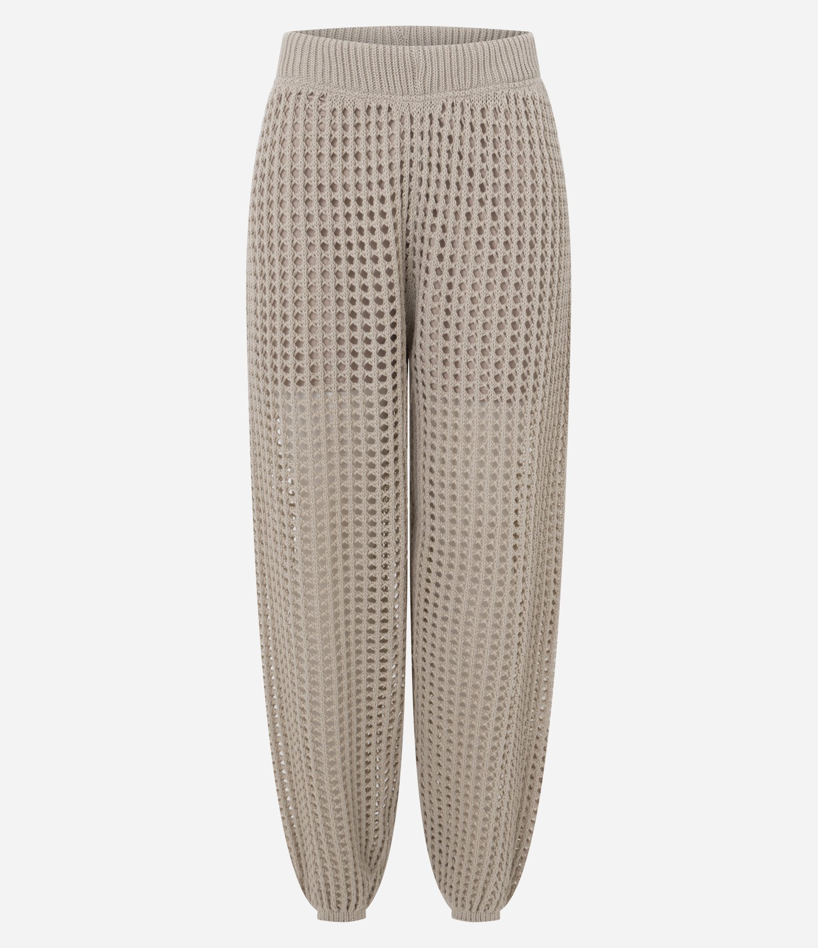 Calça Aladim em Tricô com Forro de Short Bege 5